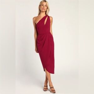 Lulu's One-Shoulder Teal Dress
